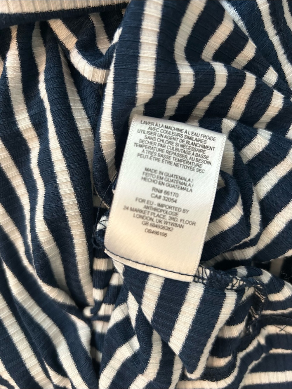 Anthropologie Akemi & Kin Navy White Stripe Brenton Top 3/4 Sleeve. Small P SP - Picture 3 of 12